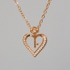 Collana «Cuore» Xuping con ciondolo a forma di cuore e strass bianchi, diametro 15×17,5 mm +/-, lunghezza 41-46 cm +/-, spessore 1 mm +/-