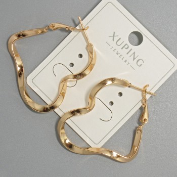 Orecchini a cerchio Xuping, spessore 3 mm, diametro 34×51 mm+, doratura in oro 18K
