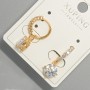 Orecchini Xuping con strass bianchi e cristallo, diametro di circa 7 mm, placcatura oro 18K
