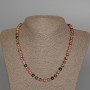 Collana in rodonite, perle lisce, diametro 7 mm ±, lunghezza 49 cm ±