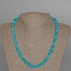 Collana in acquamarina, pietra naturale, perline lisce, diametro 8,5 mm +-, lunghezza 49 cm +-
