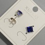 Orecchini a perno Xuping con cristallo blu, diametro 6 mm ± rodio