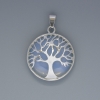 Pendente «Albero» con pietra lunare, diametro 27 mm ±, lunghezza 37 mm ± in montatura argentata