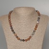 Collana in pietersite, pietra naturale, sfere lisce, diametro 8,5 mm ±, lunghezza circa 51 cm