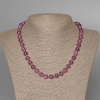 Collana in turmalina rubellite, pietra naturale, sfere lisce, diametro 8,5 mm ±, lunghezza 47 cm ±