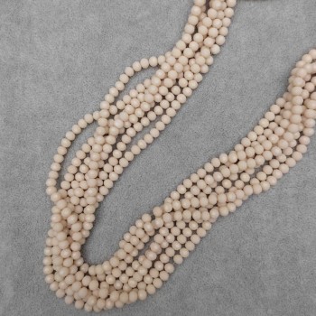 Perle beige sfaccettate di cristallo boemo, rondelle, diametro 6x5 mm, lunghezza 41 mm +/- su filo