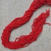 Perline rosse in Cristallo Boemo, rondelle sfaccettate, diametro 3x2,5 mm, lunghezza 39 mm ±, su filo