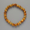 Bracciale Occhio di Gat﻿to Giallo in pietra naturale, palline lisce, diametro 8,5 mm, lunghezza 18 cm (elastico)