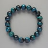 Bracciale «Occhio di gatto azzurro» in pietra naturale, perle lisce sferiche da 10 mm, lunghezza circa 18 cm (stretch)