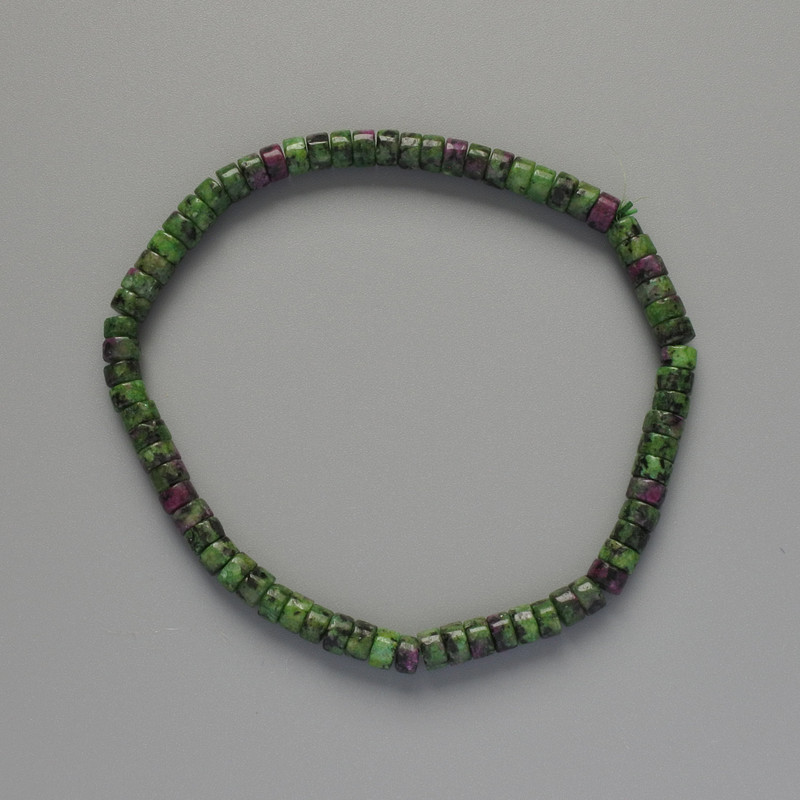 Bracciale Zoisite naturale a disco, diametro 4,5×2,5 mm, lunghezza 18 cm +- (elastico)