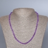 Collana in ametista artificiale sfaccettata a rondelle, diametro 4×2,5 mm, lunghezza 48 cm
