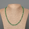 Collana in malachite, pietra naturale, cubi sfaccettati, diametro 4-5 mm, lunghezza 50 cm
