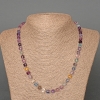 Saldo! Collana in fluorite naturale, cubi sfaccettati, diametro 6 mm, lunghezza 51 cm