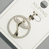 Pendente «Uccellino» Xuping con strass bianchi, diametro 22 mm ±, lunghezza 31 mm ±, rivestimento in rodio
