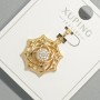 Pendente «Sole» Xuping con strass bianchi, diametro 18 mm, lunghezza 27 mm, oro 18K