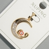 Pendente «Occhio della Luna» Xuping con strass bianchi e smalto rosso, diametro 18,5 × 19,5 mm, lunghezza 26 mm ±, oro 18K