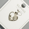 Pendente «Cuore» Xuping rodiato con strass bianchi, dimensioni 15,5×15 mm ±, lunghezza 20 mm ±