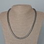 Collana in ematite Zigzag, diametro 6×4 mm, lunghezza 48 cm+