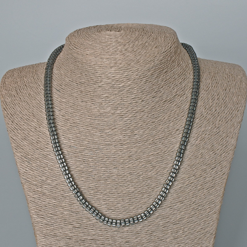 Collana di ematite Fiore, diametro 6x3 mm +-, lunghezza 50 cm+