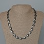 Collana di ematite ovale, diametro 10×14 mm ±, lunghezza 49 cm+
