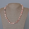 Collana opale rosa pietra naturale sfere lisce, diametro 10mm+-, lunghezza 48cm+-