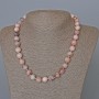 Collana opale rosa pietra naturale sfere lisce, diametro 10mm+-, lunghezza 48cm+-
