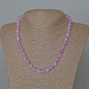 Collana in kunzite, pietra naturale, pallina facettata, diametro 8 mm ±, lunghezza circa 47 cm