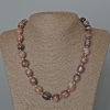 Collana con charoite, pietra naturale, perline levigate, diametro 12×14 mm±, lunghezza 51 cm+