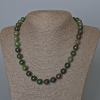 Collana in Zoisite naturale, perle sferiche lisce, diametro 10,5 mm, lunghezza 51 cm ±