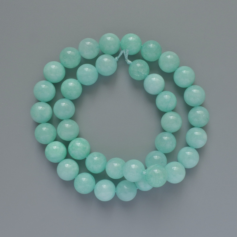 Perline di amazonite, sfere lisce, diametro 10 mm +-, lunghezza 38 cm +- su filo