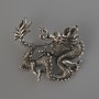 Spilla-pendente Drago in metallo argentato 44×37 mm