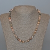 Collana in rodonite, pietra naturale, grani lisci da 8,5 mm, lunghezza 49 cm ±