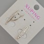 Orecchini Xuping con strass bianchi rodiati, diametro 23×6 mm