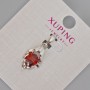 Pendente Xuping con cristallo rosso, diametro 24×11 mm, rodiato
