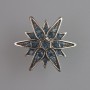 Spilla Stella con strass azzurri, metallo argentato 26×26 mm