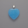 Pendente a cuore in acquamarina, diametro 20×20×6 mm +-, lunghezza 28 mm +-
