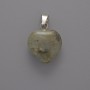 Pendente «Cuore» in labradorite, diametro 15×15×6 mm ±, lunghezza 23 mm ±