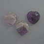 Pendente Cuore ametista, diametro 30×30×12 mm +-, lunghezza 36 mm+