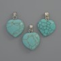 Pendente a forma di cuore turchese, diametro 15×15×6 mm ±, lunghezza 23 mm ±