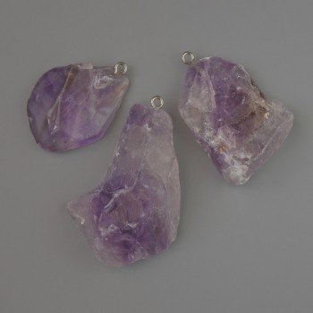 Ciondolo in ametista naturale, pietra, dimensioni da 35x26 mm a 52x33 mm, assortiti