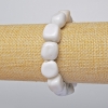 Bracciale in kaolinite naturale, pietre sfaccettate, diametro 12×14 mm ±, lunghezza 18 cm ± (elastico)