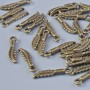 Fornitura ciondolo 'Piuma', diametro 16×3,5 mm, foro diametro 1,4 mm, confezione 33 pezzi ±, colore bronzo del metallo