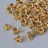 Porta-ciondolo Bail dorato, diametro 4×5 mm, foro diametro 1,4 mm, 2,7 mm, lunghezza 7,5 mm, confezione 60 pezzi ± 20 g ± colore dorato del metallo