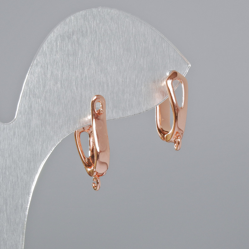 Ganci per orecchini dal colore oro rosa 17×12×5 mm, 1 paio