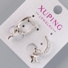 Orecchini «Luna e Stelle» Xuping con strass bianchi, diametro 24,5×10 mm, rodiato