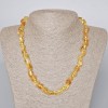 Collana in citrino, pietra naturale, sfaccettata, diametro 10×12 mm ±, lunghezza 46–49 cm ±