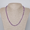 Collana in ametista, pietra naturale tagliata a cubi, diametro circa 4 mm ±, lunghezza 45–48 cm ±