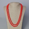 Collana lunga di corallo (pressato) con sfere lisce, diametro 8,5 mm, lunghezza 120 cm ±