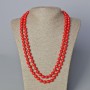 Collana lunga di corallo (pressato) con sfere lisce, diametro 8,5 mm, lunghezza 120 cm ±