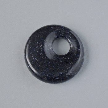 Pendente a ciambella (ciambella) Avventurina Notte del Cairo (sintetico) pietra, diametro 18x5 mm ±, foro di passaggio 5 mm ±
